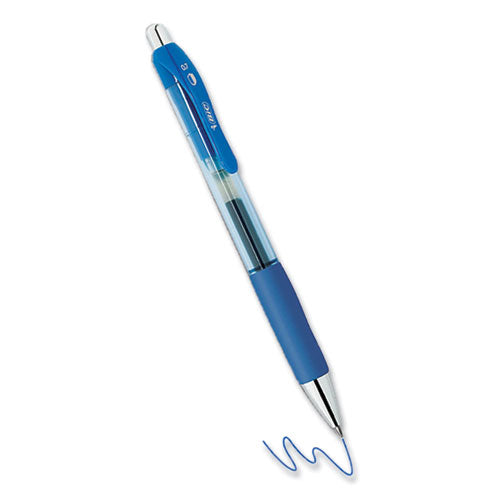 PrevaGuard Gel-ocity Retractable Gel Pen, Medium 0.7 mm, Blue Ink, Clear/Blue Barrel, Dozen