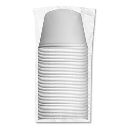 Double Wrapped Paper Bucket, Unwaxed, 53 oz, White, 50/Pack, 6 Packs/Carton