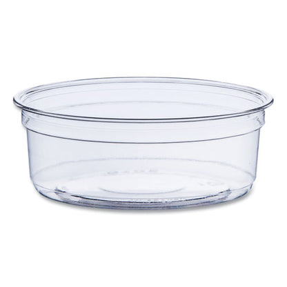 Bare Eco-Forward RPET Deli Containers, 8 oz, 4.6" Diameter x 1.8"h, Clear, Plastic, 500/Carton