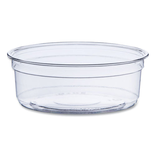 Bare Eco-Forward RPET Deli Containers, 8 oz, 4.6" Diameter x 1.8"h, Clear, Plastic, 500/Carton