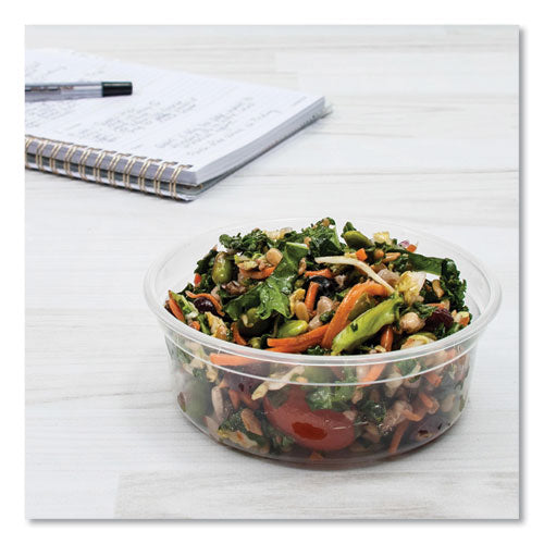 Bare Eco-Forward RPET Deli Containers, 8 oz, 4.6" Diameter x 1.8"h, Clear, Plastic, 500/Carton