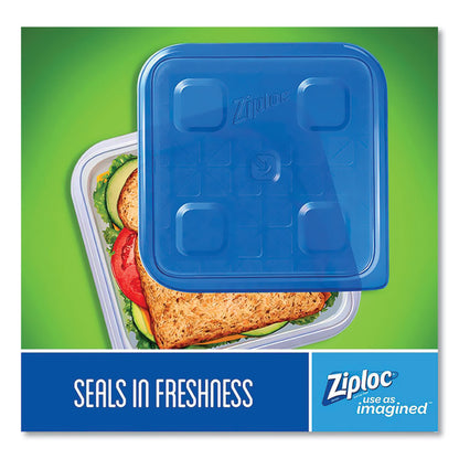 Ziploc 48-piece Plastic Containers with Lids Variety Pack, Assorted Sizes, Clear Base/Blue Lid