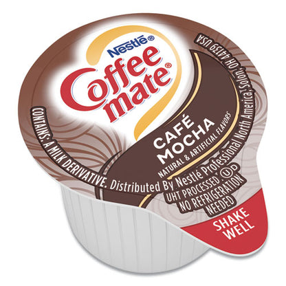 Liquid Coffee Creamer, Cafe Mocha, 0.38 oz Mini Cups, 50/Box