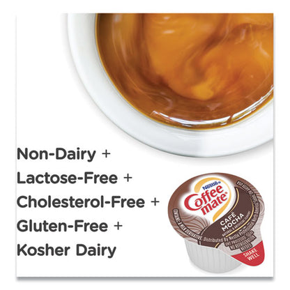 Liquid Coffee Creamer, Cafe Mocha, 0.38 oz Mini Cups, 50/Box