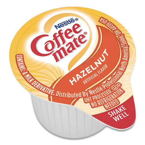 Liquid Coffee Creamer, Hazelnut, 0.38 oz Mini Cups, 50/Box, 4 Boxes/Carton, 200 Total/Carton