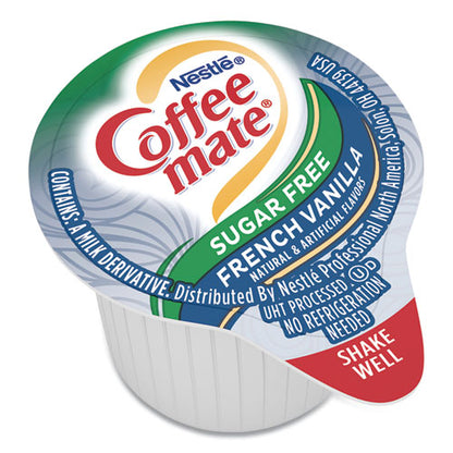 Liquid Coffee Creamer, Sugar Free French Vanilla, 0.38 oz Mini Cups, 50/Box