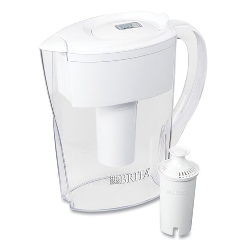 Space Saver Water Filter Pitcher, 48 oz, 6 Cups, White